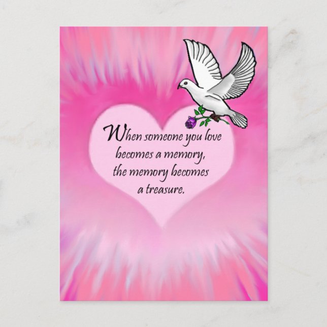 Treasured Memories" Bird Postcard (Front)