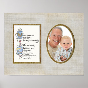 Treasured Memory Photograph Sympathy Personalized Poster