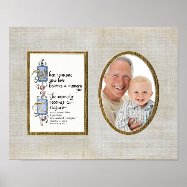 Treasured Memory Photograph Sympathy Personalized Poster (Front)