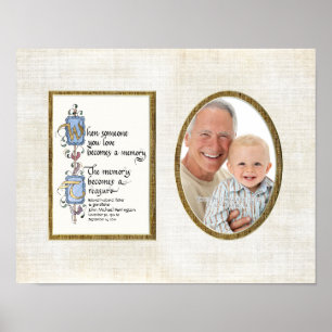 Treasured Memory Photograph Sympathy Personalized Poster