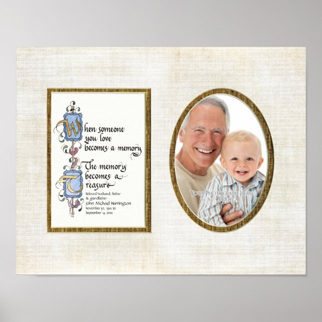 Treasured Memory Photograph Sympathy Personalized Poster (Front)