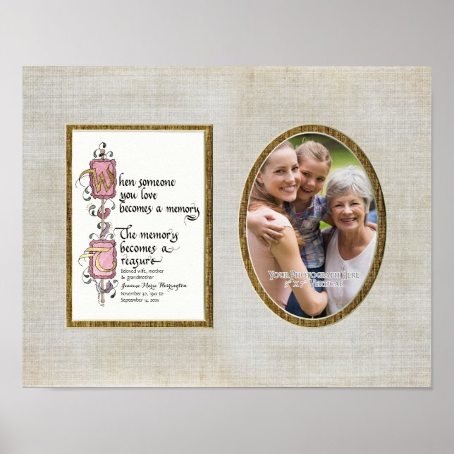 Treasured Memory Photograph Sympathy Personalized Poster (Front)
