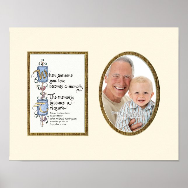 Treasured Memory Photograph Sympathy Personalized Poster (Front)