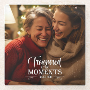 Treasured Moments White Script Glass Coaster