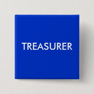 TREASURER 2 INCH SQUARE BUTTON