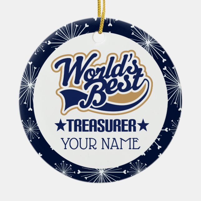 Treasurer Personalized Gift Ornament (Front)