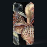 Treasures of the Sea iPhone 13 Case<br><div class="desc">This art print displays the finest things in nature within the ocean. Find all the different types of sea life in this image including a Conch Seashell, Sand Dollars, and Reefs buried deep in the sea. This art collection is a must have in your next Zazzle products.</div>