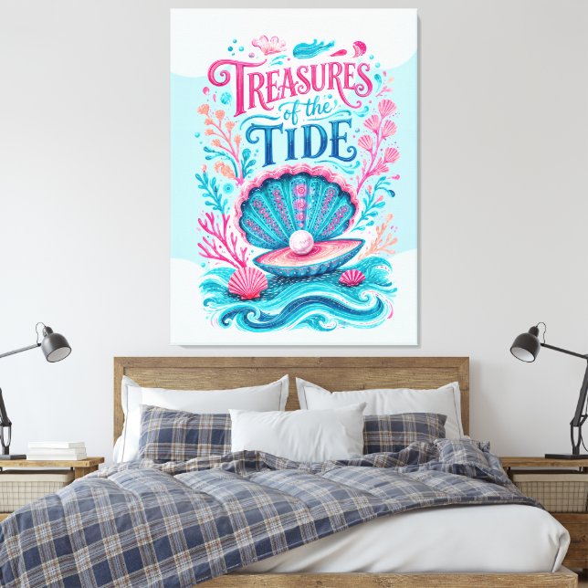 Treasures of the Tide Canvas Print (Insitu(Bedroom))