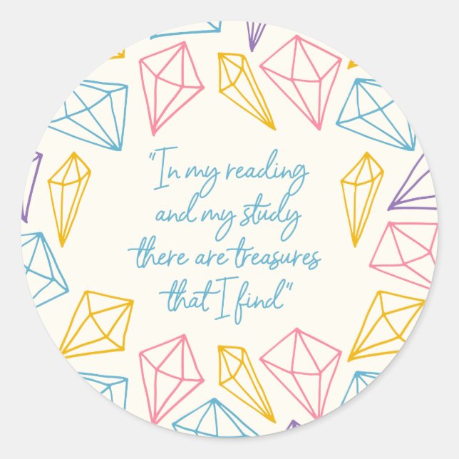 "Treasures That I Find" Classic Round Sticker (Front)