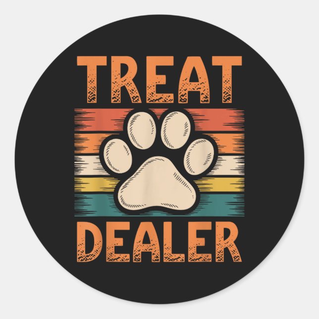 Treat Dealer Mens Funny Mens Treat Dealer  Classic Round Sticker (Front)