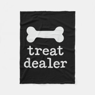 Treat Dealer Quote With Paw Graphic  Fleece Blanket
