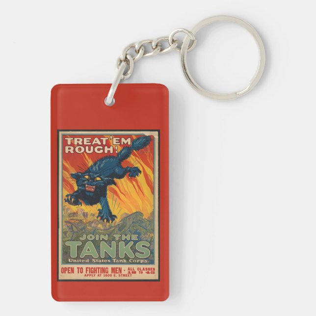 Treat 'em rough - Join the tanks  Keychain (Back)