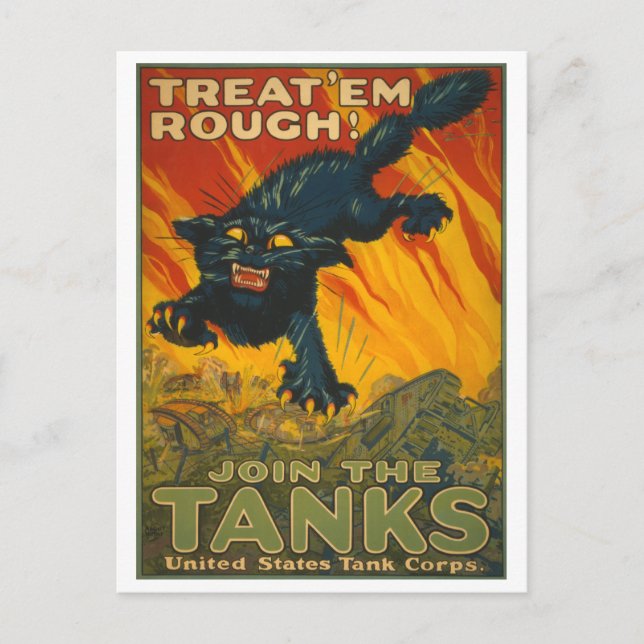 Treat 'em Rough - Join the Tanks Postcard (Front)