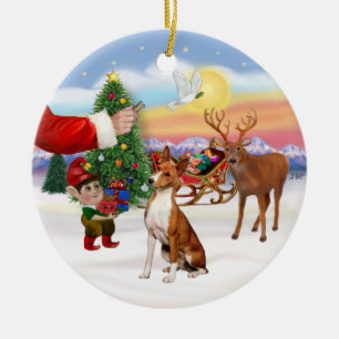 Treat for a Basenji Ceramic Ornament