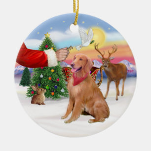 Treat for a Golden Retriever Ceramic Ornament