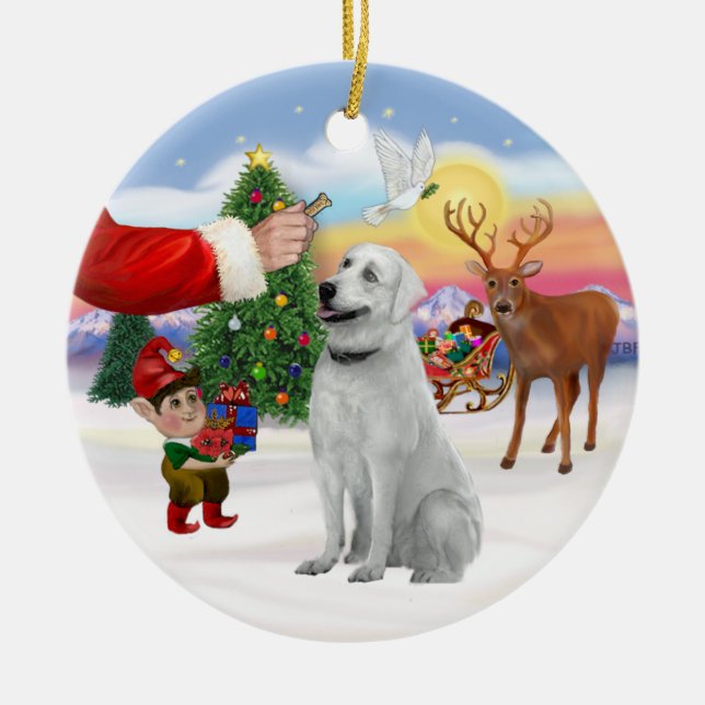 Treat for an Anatolian Shepherd Ceramic Ornament (Front)