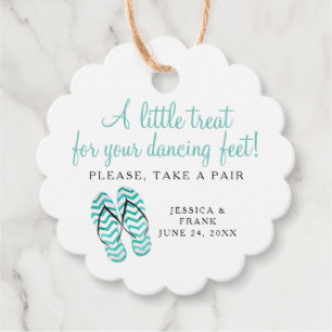 Treat For Dancing Feet Beach Wedding Flip Flops Favour Tags