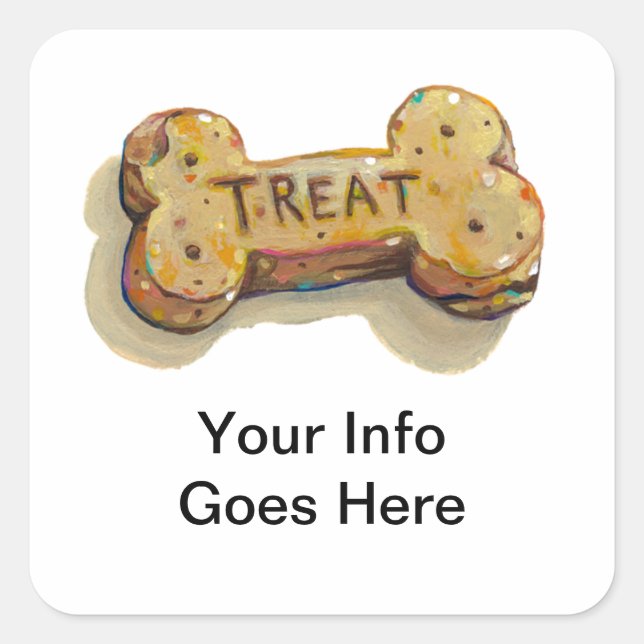Treat for dog lovers fun art sitters trainers pets square sticker (Front)