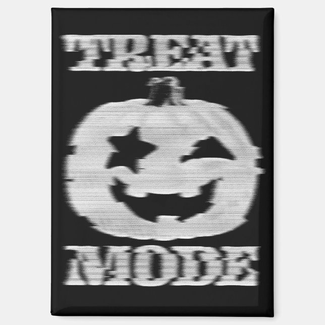 Treat Mode Glitchy Pumpkin Magnet (Front)