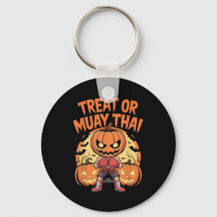 Treat or Muay Thai Halloween Kickboxing MMA Kids Keychain
