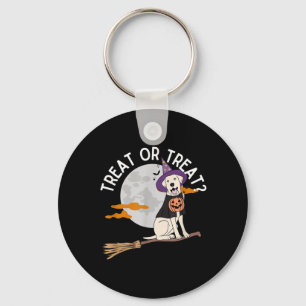 Treat Or Treat Funny Dog Halloween Keychain