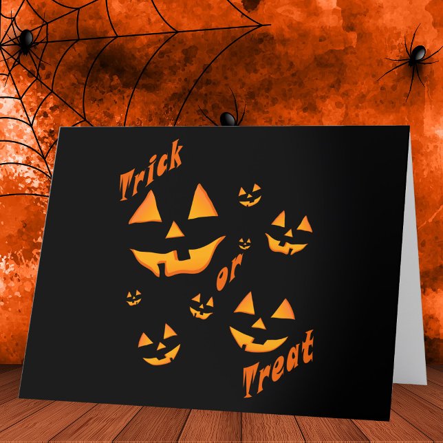 Treat or Trick and Jack-O-Lantern eyes and smiling Thank You Card (Creator Uploaded)