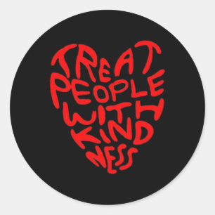 Treat People With Kindness Heart Design Classic Round Sticker