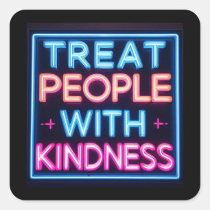 Treat people with kindness neon sign sticker