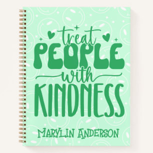 TREAT PEOPLE WITH KINDNESS RETRO GROOVY CUSTOM  NOTEBOOK