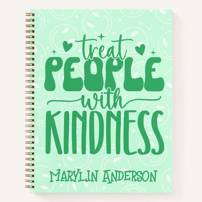 TREAT PEOPLE WITH KINDNESS RETRO GROOVY CUSTOM  NOTEBOOK (Front)