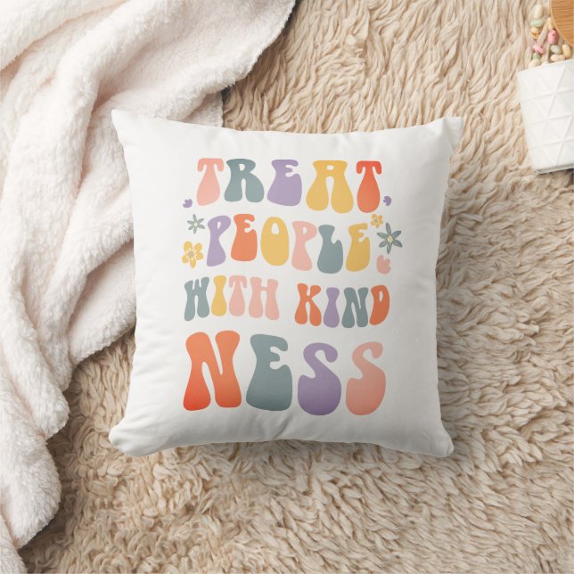 Treat people with kindness throw pillow (Blanket)