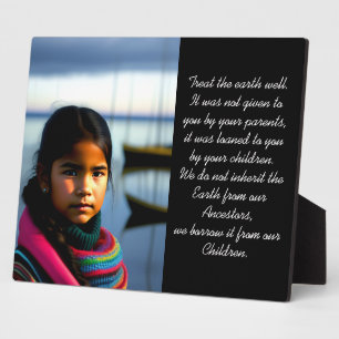Treat the Earth Well Fishing Village Girl Plaque