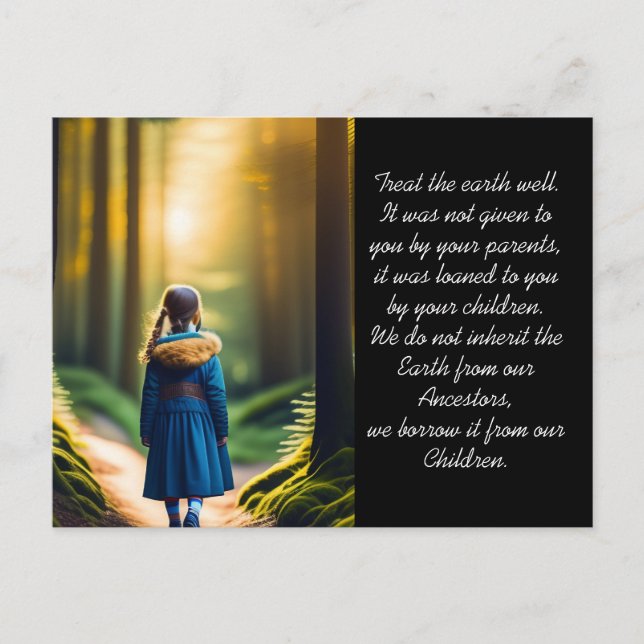 Treat the Earth Well | Forest Girl  Postcard (Front)