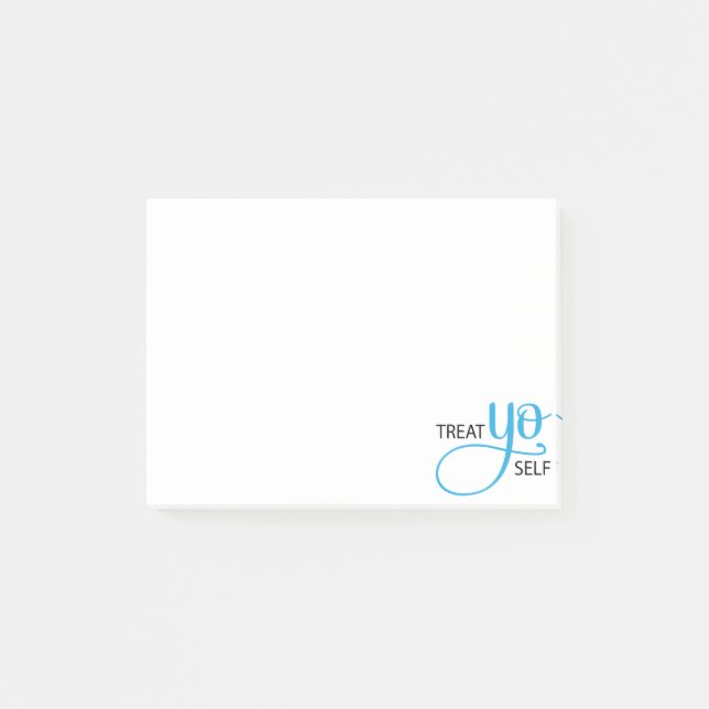 Treat Yo Self Blue Post-it Notes (Front)