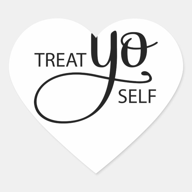 Treat Yo Self Heart Sticker (Front)