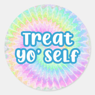 Treat yo' self tie dye sticker
