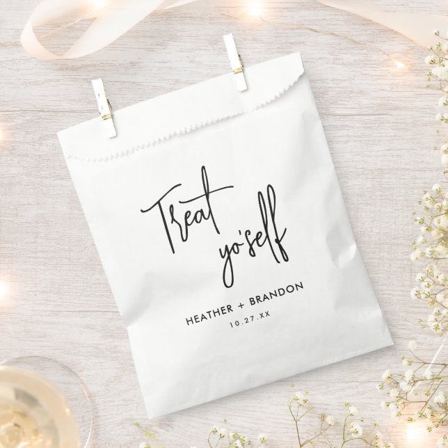 Treat Yo Self Wedding Candy  Favour Bag (Clipped)