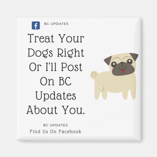 Treat Your Dogs Right Or Else Magnet (Front)