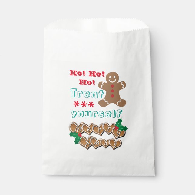 "Treat Yourself" Gingerbread Man  Favour Bag (Front)