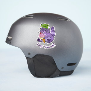 Treat Yourself, Purple Raccoon with Icecream