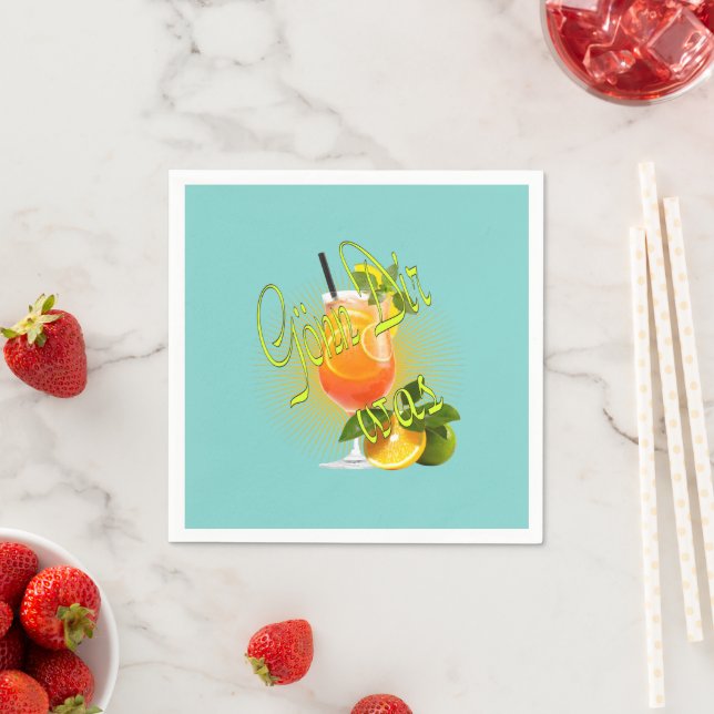 Treat yourself to a cocktail orange party vacation napkin (Insitu)