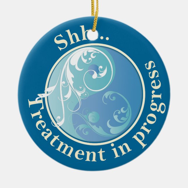 Treatment In Progress Yin Yang Door Hanger Ceramic Ornament (Front)