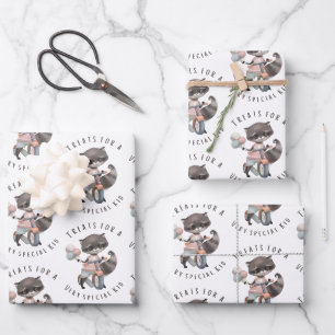 Treats For A Special Kid Raccoon Wrapping Paper