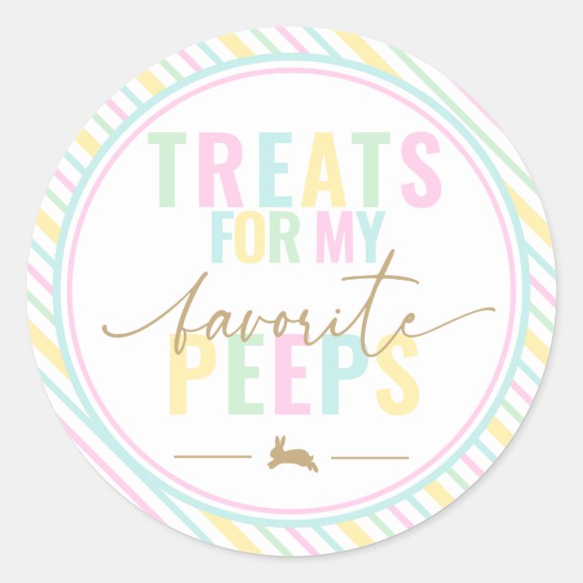 Treats For My Peeps Easter Bunny Pastel Sticker  (Front)