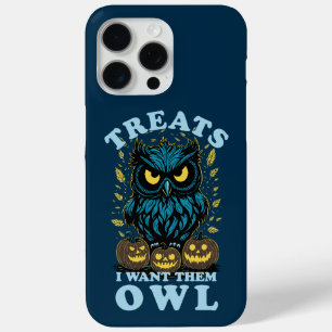 Treats I Want Them Owl Halloween iPhone 15 Pro Max Case