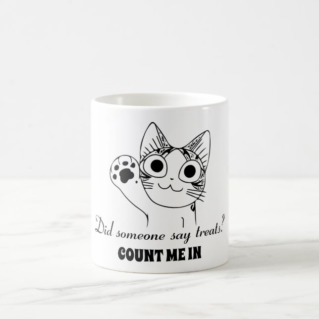 Treats & Paws: Customizable Cat Mug Design (Center)
