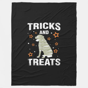 Treats _ Tricks Rottweiler Halloween Costume Mummy Fleece Blanket