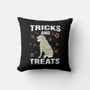 Treats _ Tricks Rottweiler Halloween Costume Mummy Throw Pillow