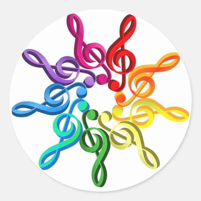 Trebel Clefs In A Pattern Stickers (Front)