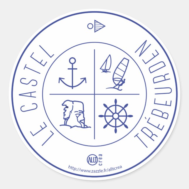 Trébeurden The Castel Classic Round Sticker (Front)